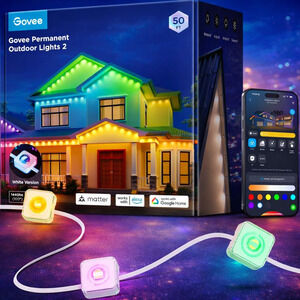 Govee Permanent Outdoor Lights 2 50ft RGBIC Smart LED IP67 Alexa White